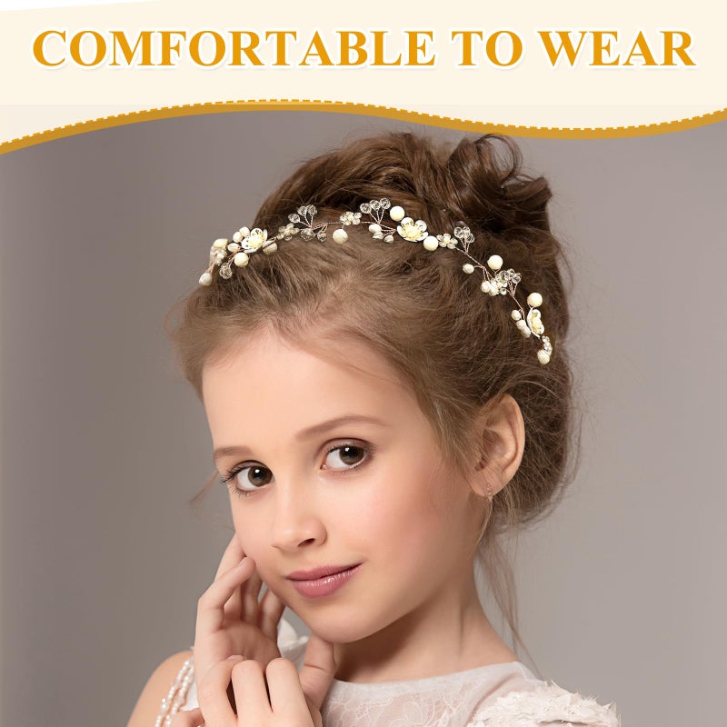 braxan 2 Pcs Flower Crown for Girls, Flower Girl Crowns for Weddings, Perfect for Birthday, Wedding, Holiday, and Fairy Parties, Adjustable Size and Comfortable - Image 3